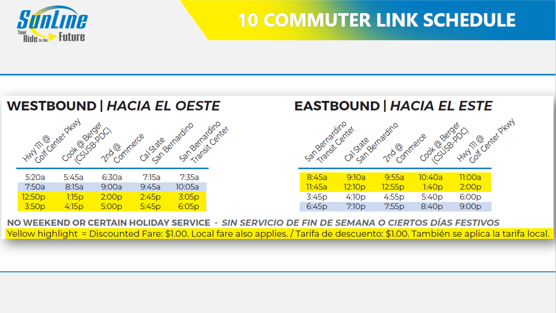 10 Commuter Link New Schedule September 2023 Service Change